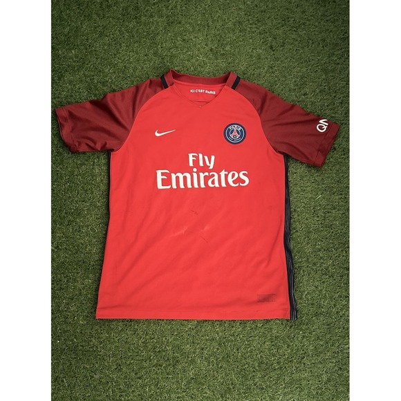 Nike Other - PSG Nike Fly Emirates Soccer Jersey (2017) – Red – Size Small‎ – Minor Flaws